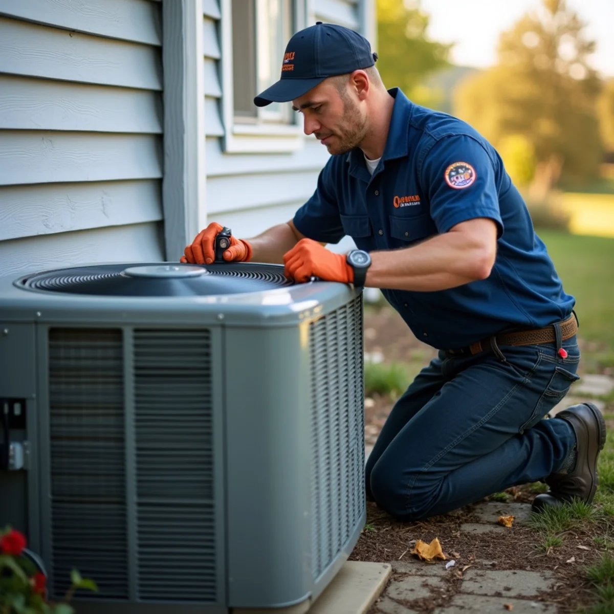 New central air conditioner condenser installed at a Pittsburgh home