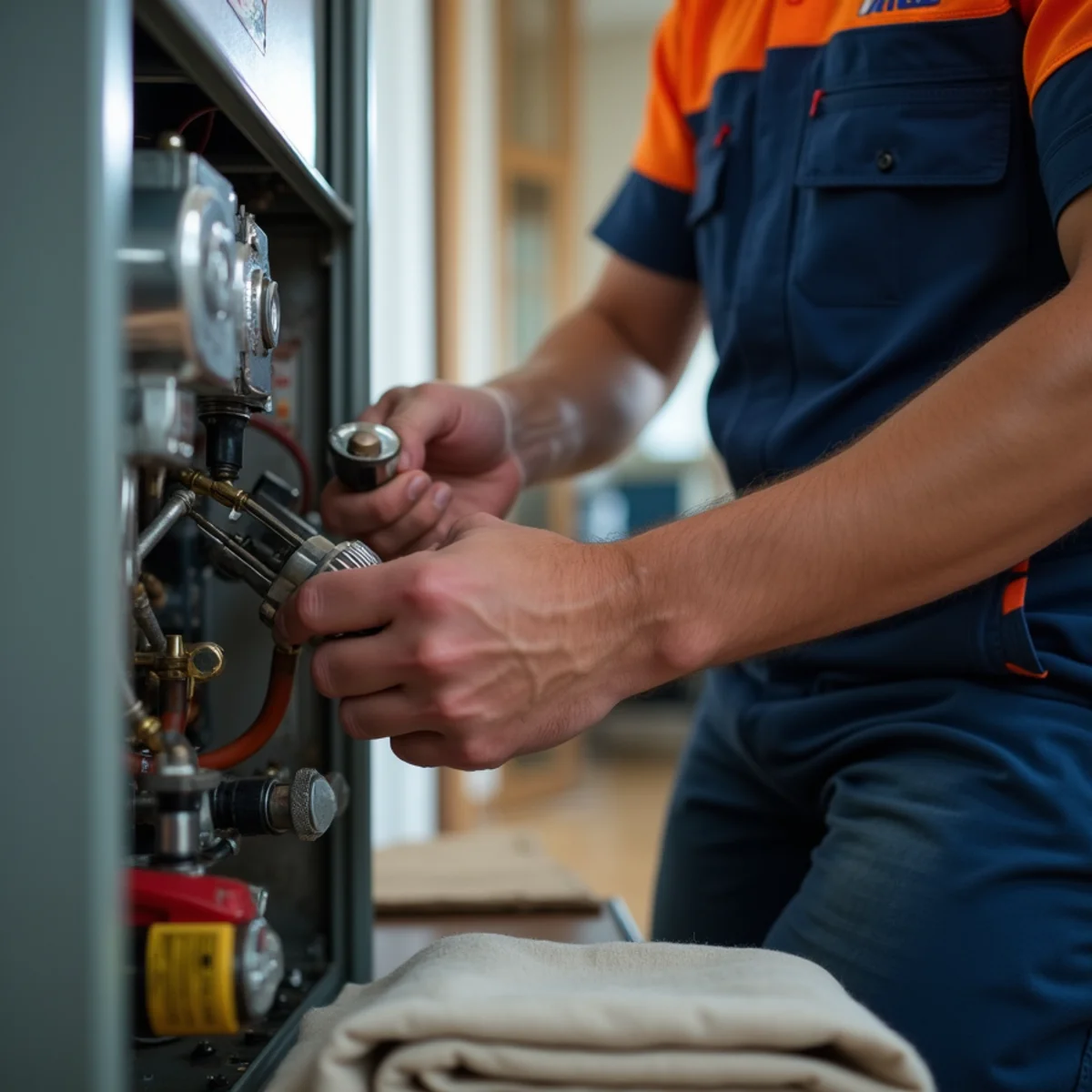 Werth-Aire technician performing furnace installation in a Pittsburgh home
