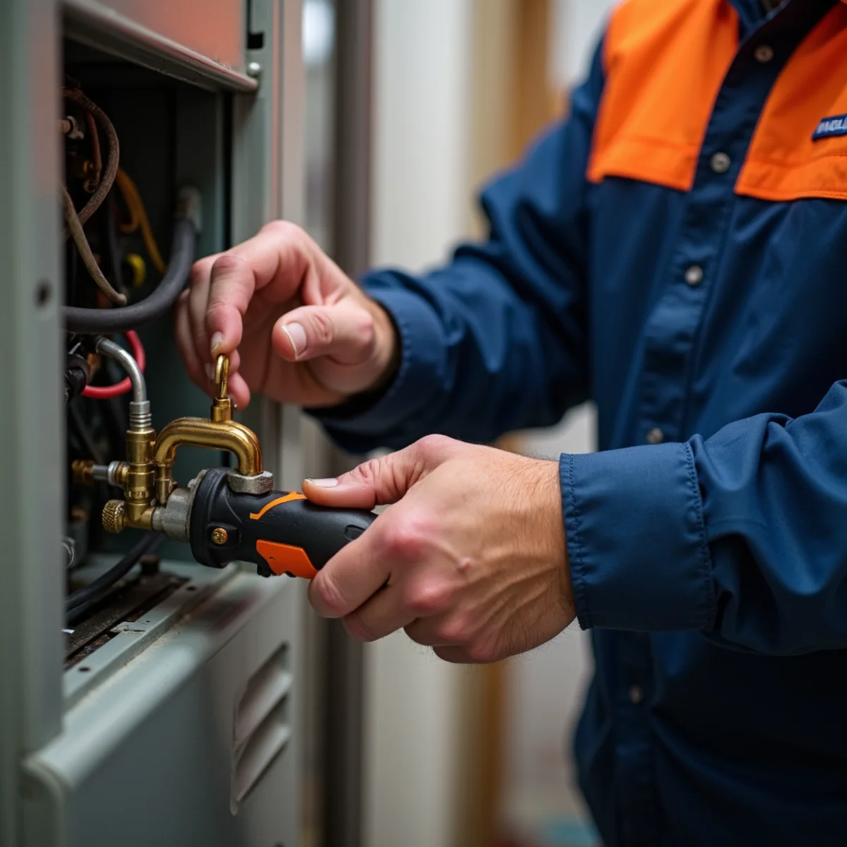 Werth-Aire technician performing furnace & heating repair in a Pittsburgh home