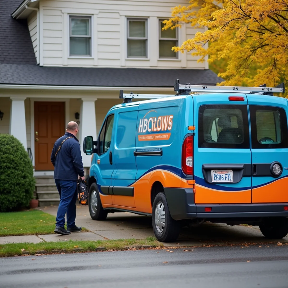 Werth-Aire technician servicing a heat pump at a Murrysville, PA home